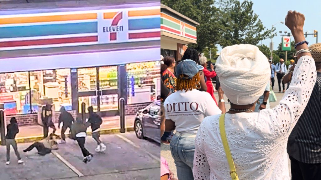 Community marches into 7-11 where 74-year-old was brutally beaten in Baltimore