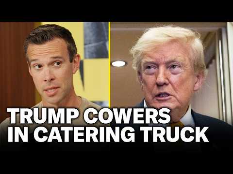 NEW: Low T Trump COWERS In Catering Truck Because Of War He Started