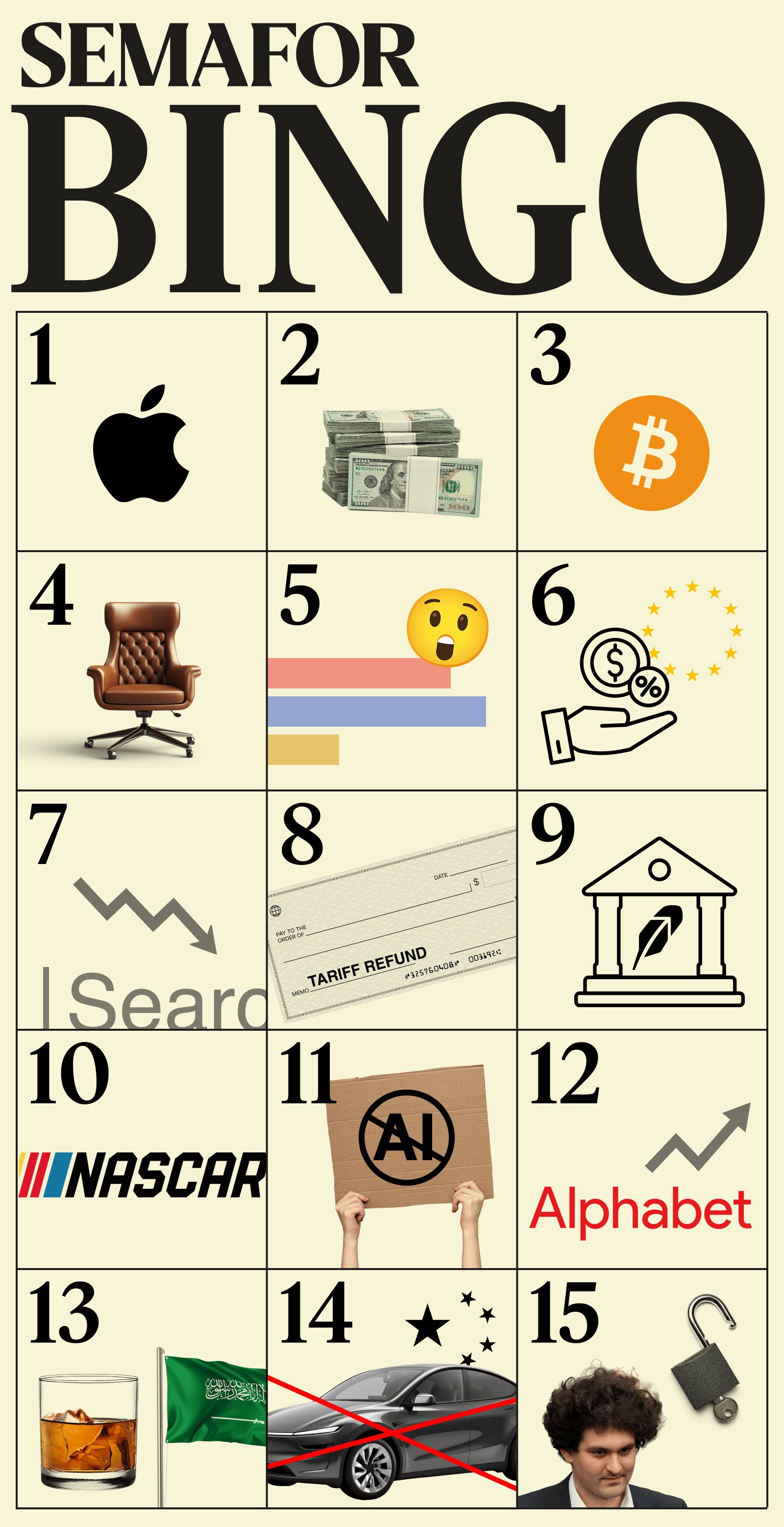 Semafor Business’ 2026 Bingo Card