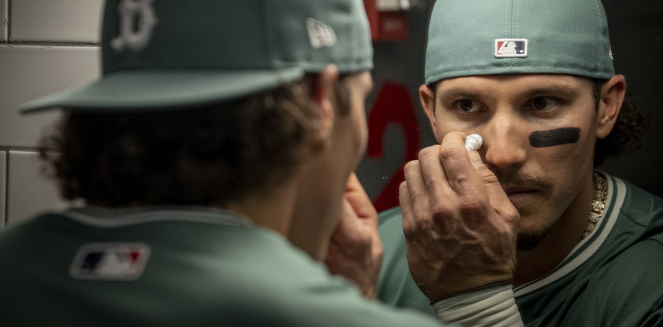 Why do baseball players put a black mark under their eyes?