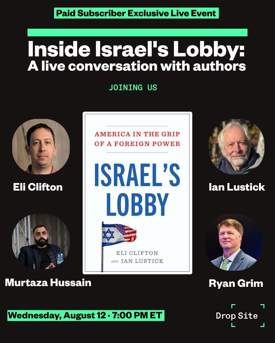 Live Wednesday: Israel's Lobby with Eli Clifton and Ian Lustick