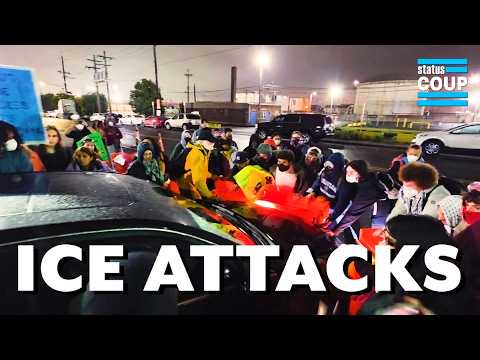 ICE RAMS Into Protesters at Delaney Hall ICE Prison Amid Hunger Strike