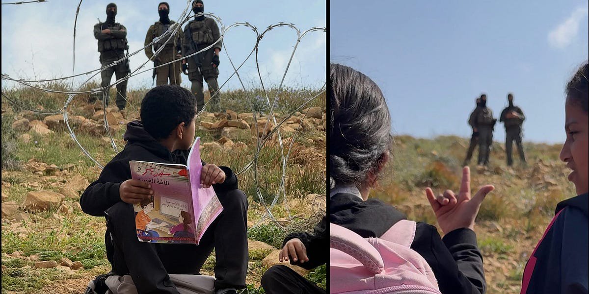 Israeli Settlers Are Blocking Palestinian Children From Going to School With Barbed Wire