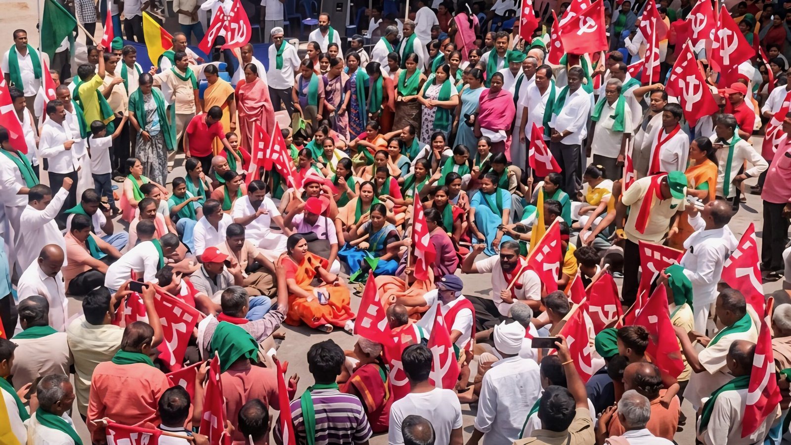 ‘We are all in this fight together’: farmers rally against Bangalore’s expanding AI-powered satellite city
