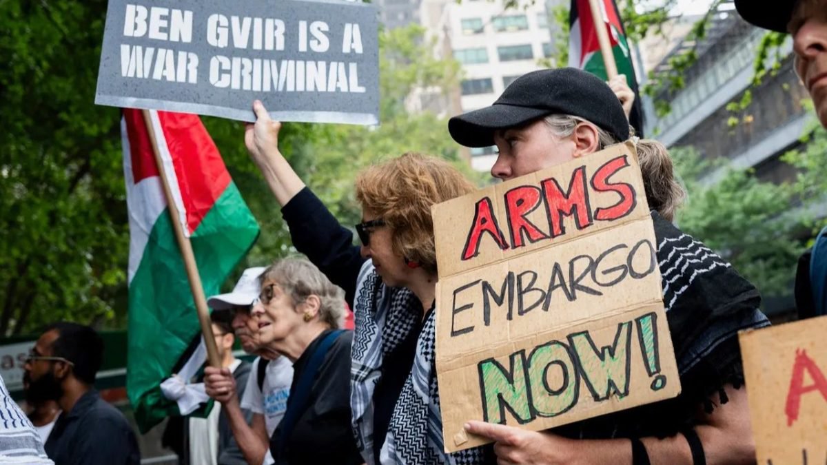 Palestine Activists Celebrate A Win Outside The United Nations