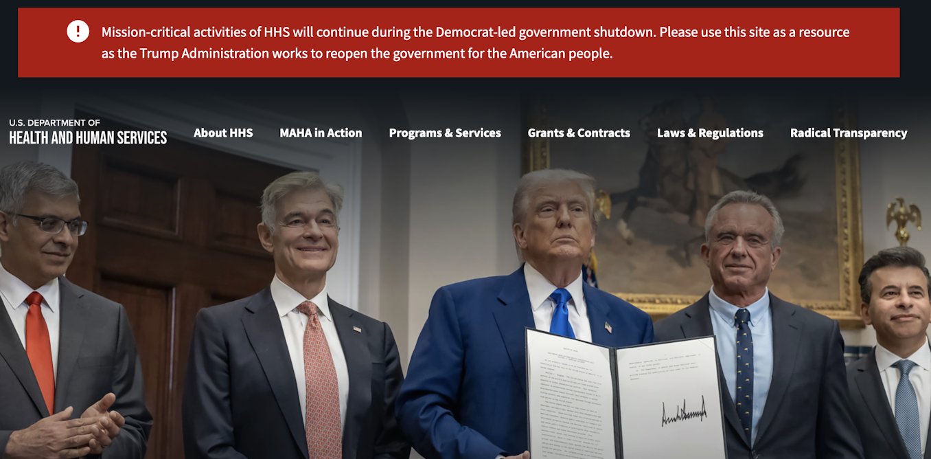 When government websites become campaign tools: Blaming the shutdown on Democrats has legal and political risks